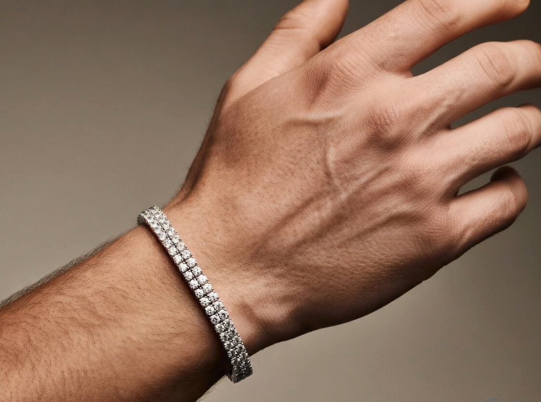 Dual line Tennis Bracelet for him