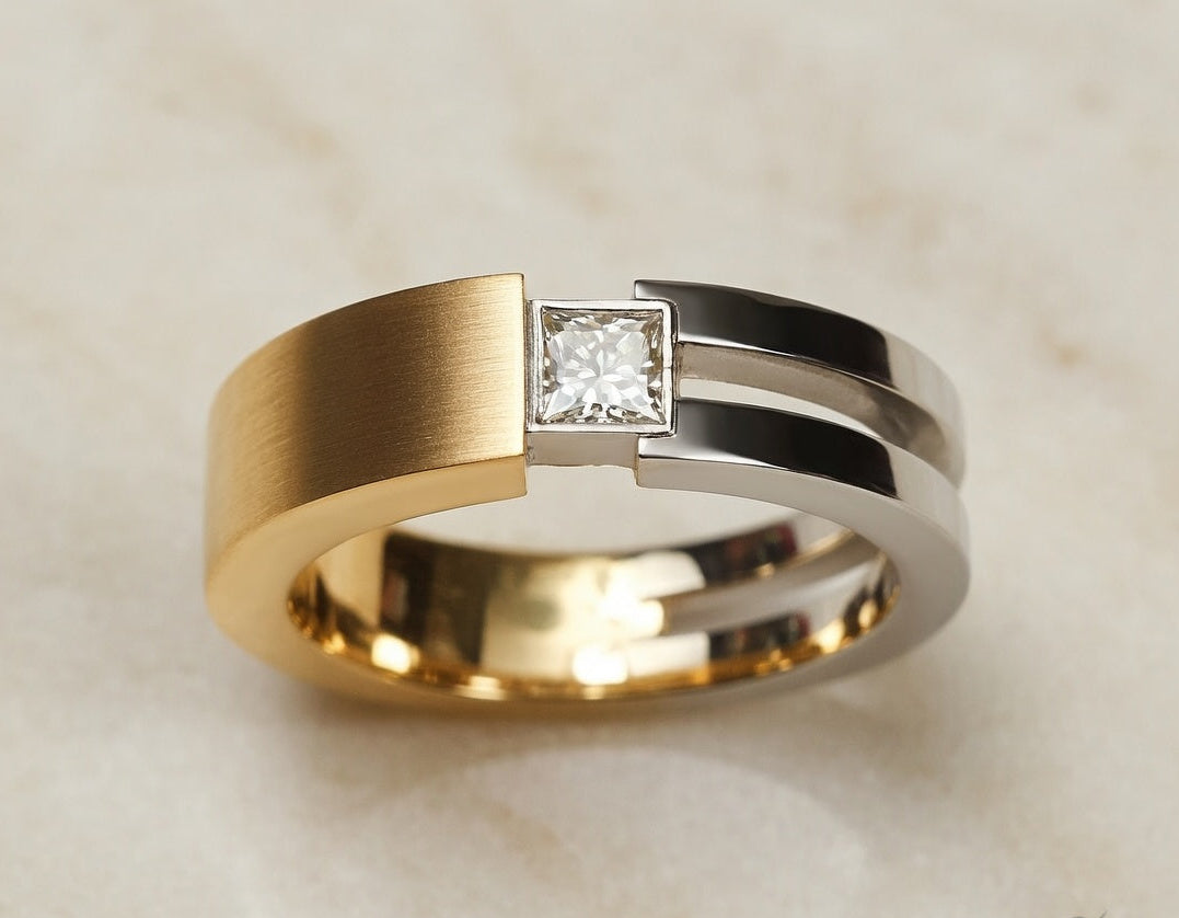 Dual shade ring for him