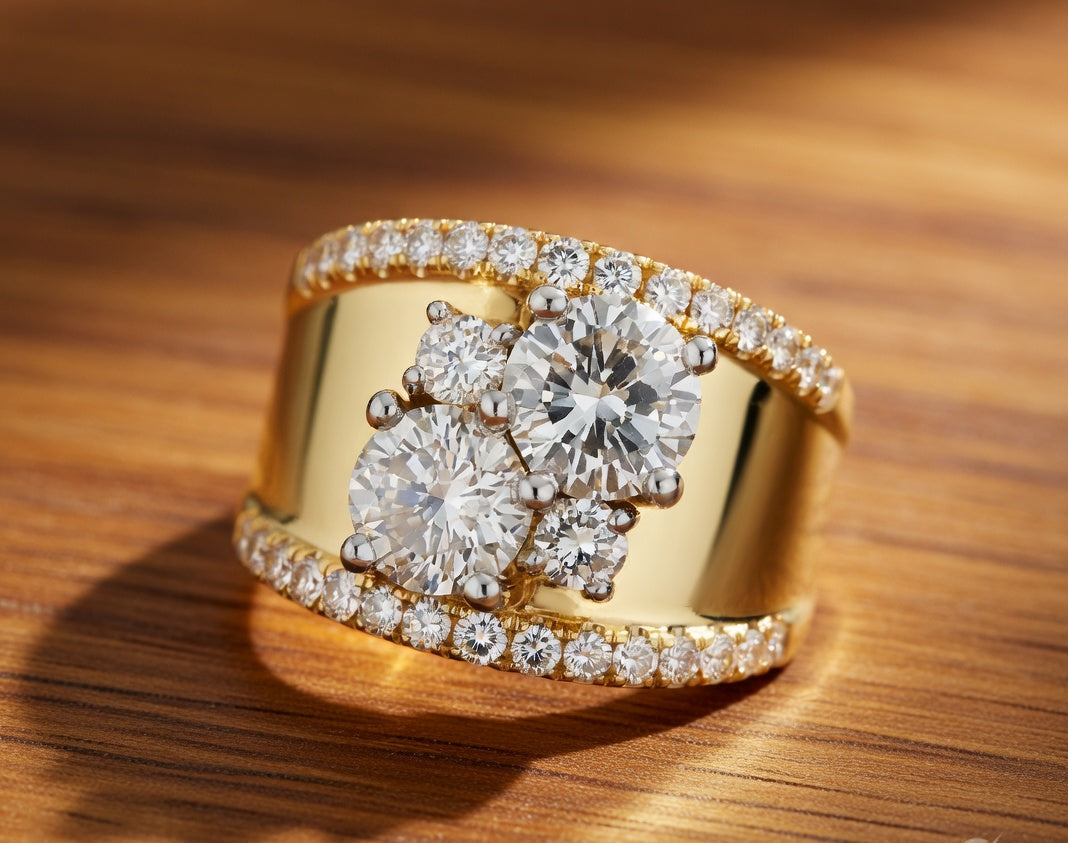 Arrangement of Solitaire Cocktail Ring