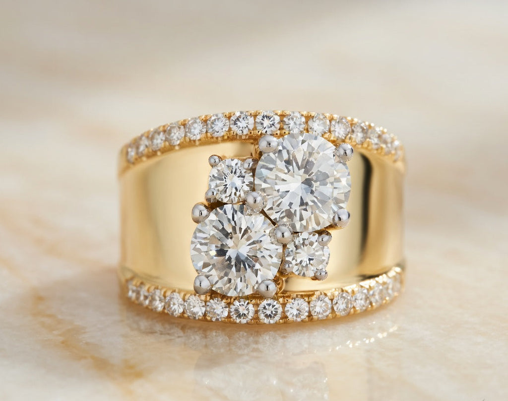 Arrangement of Solitaire Cocktail Ring